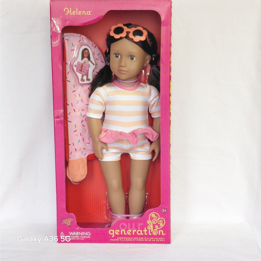 Our Generation Helena 18" Doll Pool Float, Bathing Suit, & Sunglasses NIB